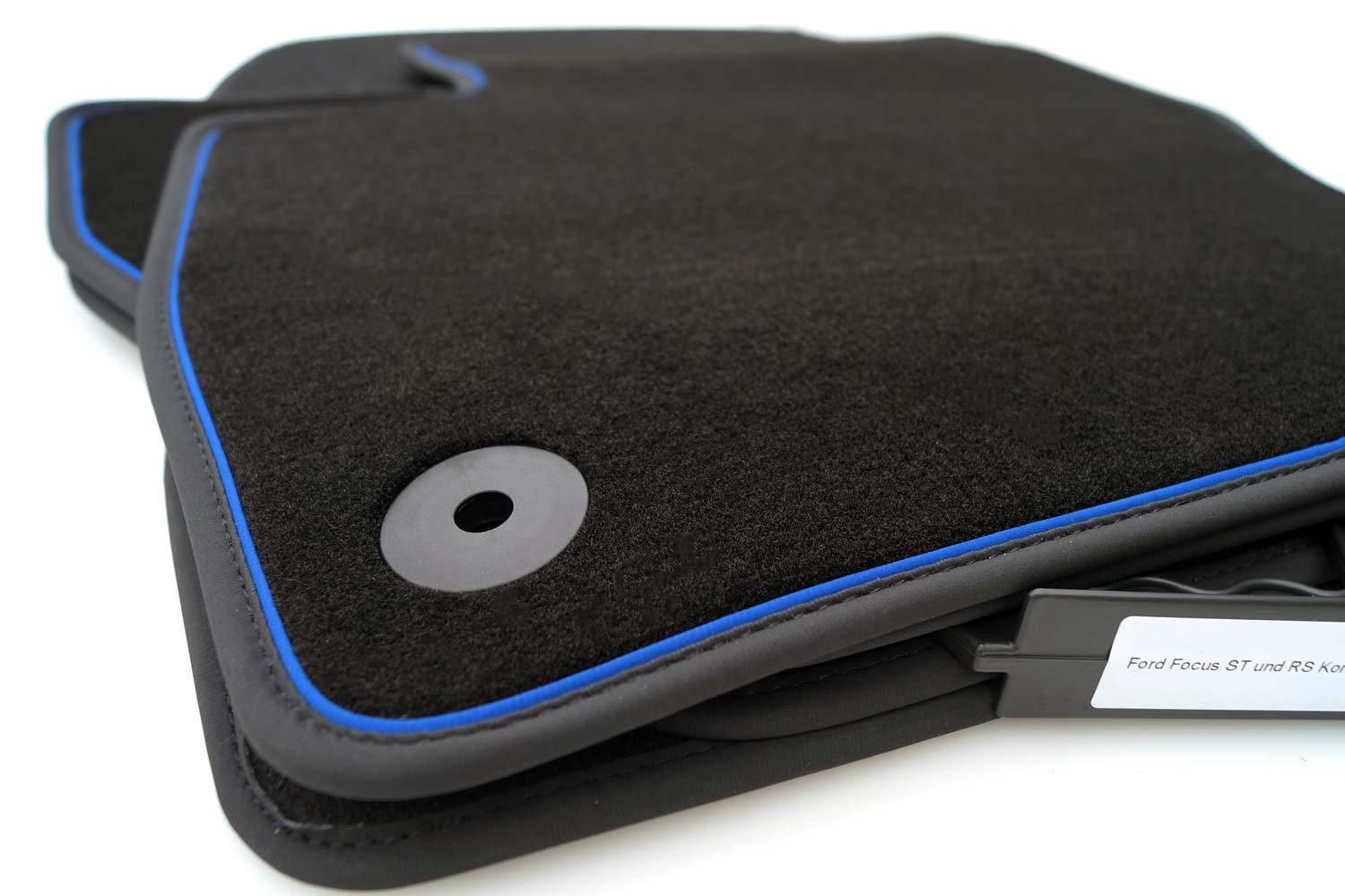 kh Teile Fußmatten Focus RS ST (Zierband Blau) Velours Automatten Original Qualität Premium Set 4-teilig von kh Teile