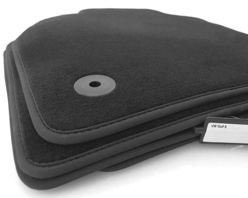 kh Teile Fußmatten passend für Golf 8 VIII Premium Velours Automatten 4-teilig schwarz inkl. Befestigung von kh Teile