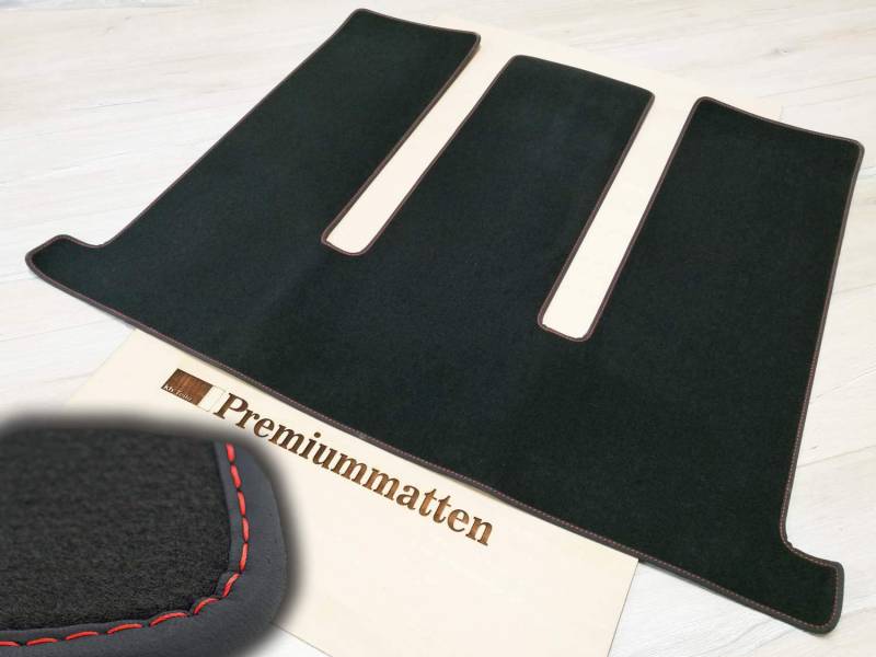 kh Teile Kofferraummatte Fußmatten Teppich passend T6 Multivan Innen Kofferraum Matte Ziernaht rot von kh Teile