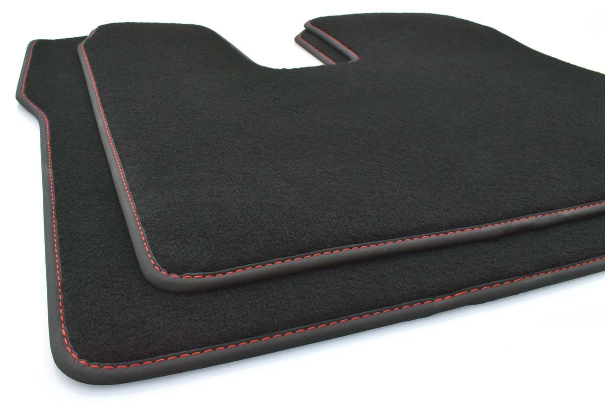 LKW Fußmatten Man TGX und TG3 (Rote Ziernaht) Velours Matten in Original Qualität Tuning Autoteppich, 2-teilig Fahrer+Beifahrermatte von kh Teile