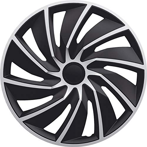 kh Teile Radkappen 16 Zoll Turbo schwarz/Silber 16" 2-Fach lackiert Radzierblenden 4er Set komplett von kh Teile