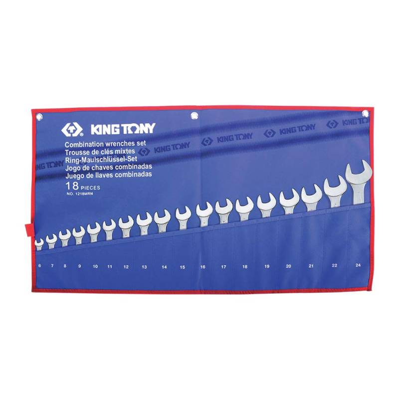king tony Ringmaulschlüssel-Satz mit Tetoron-Beutel, 6-24 mm, 18-teilig, 1218Mrn von king tony