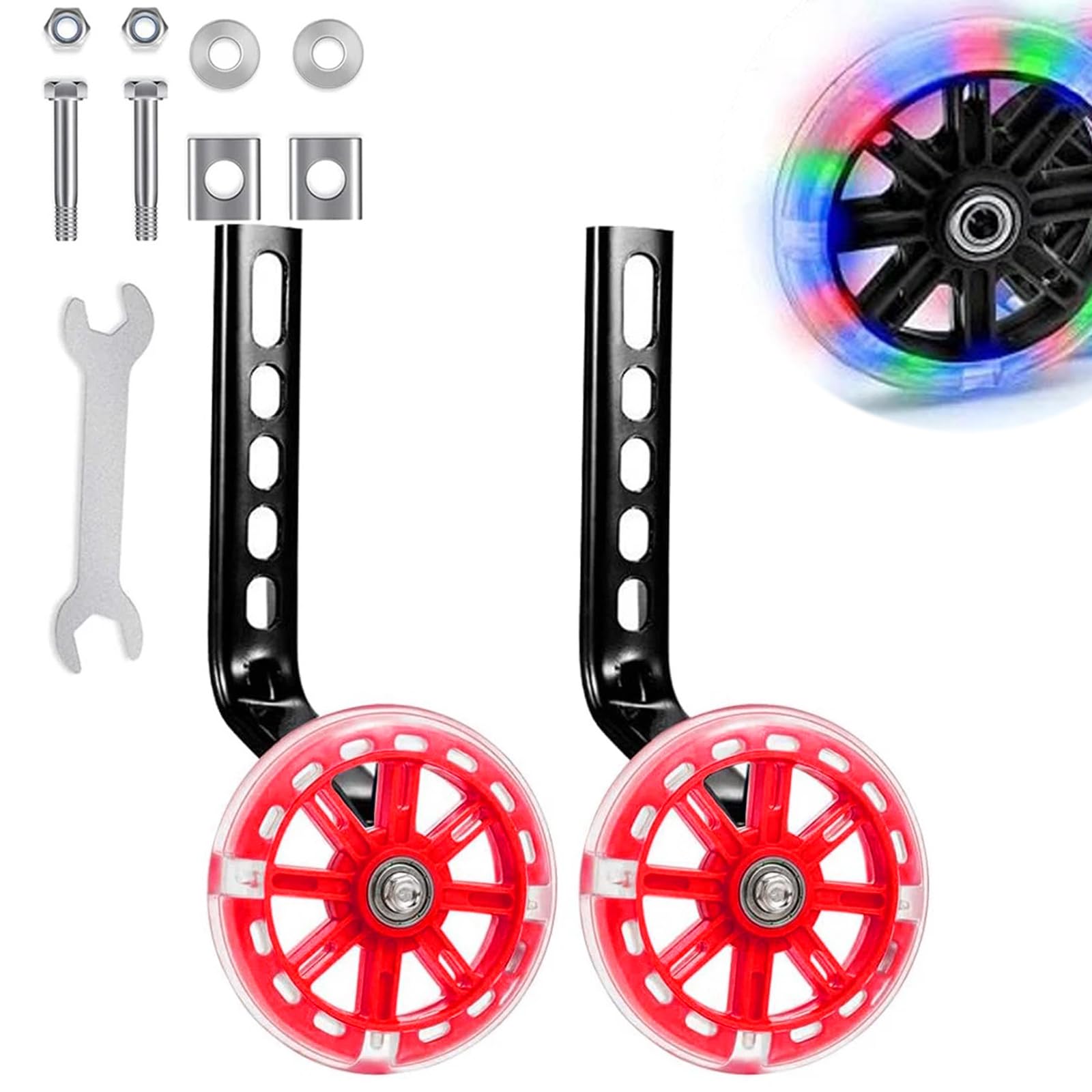 Stützräder, Hilfsräde Stützräder Sicherheitsstützräder, Ausbildung Flash Wheel für Anfänger, Stützräder 12 14 16 18 20 Zoll, 1 Paar, Rot Stützräder, Hilfsräde Stützräder Sicherheitsstützräder, Ausbildung Flash Wheel für Anfänger, Stützräder 12 14 16 18 20 Zoll, 1 Paar, Rot von kingsea