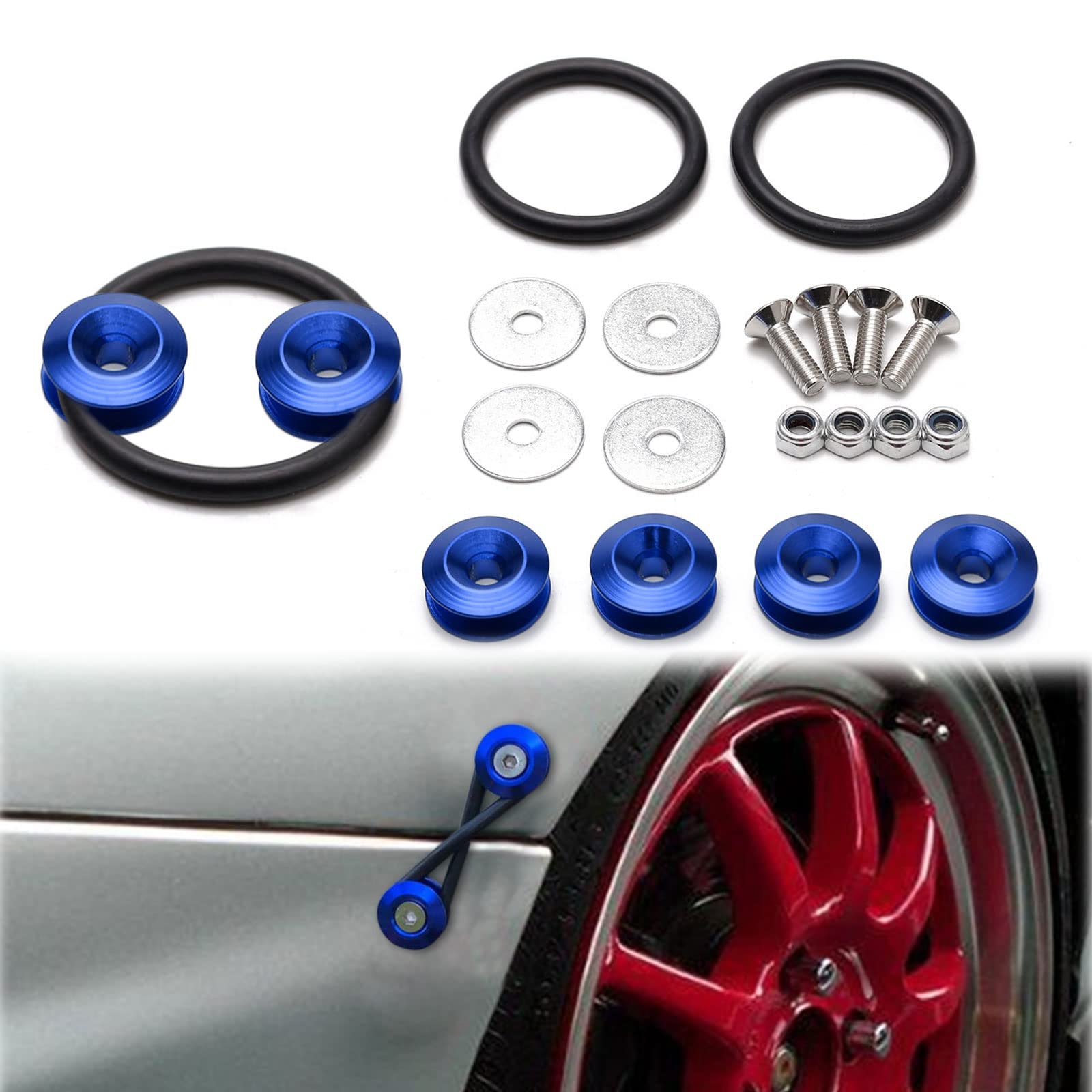 kingsea 18pcs Car Bumper Mounting Kit, Bumper Trunk Quick Release Kit includes Gaskets Bolts, Quick Release Bumper Universal for Car Bumper Luggage Racks kingsea 18pcs Car Bumper Mounting Kit, Bumper Trunk Quick Release Kit includes Gaskets Bolts, Quick Release Bumper Universal for Car Bumper Luggage Racks von kingsea