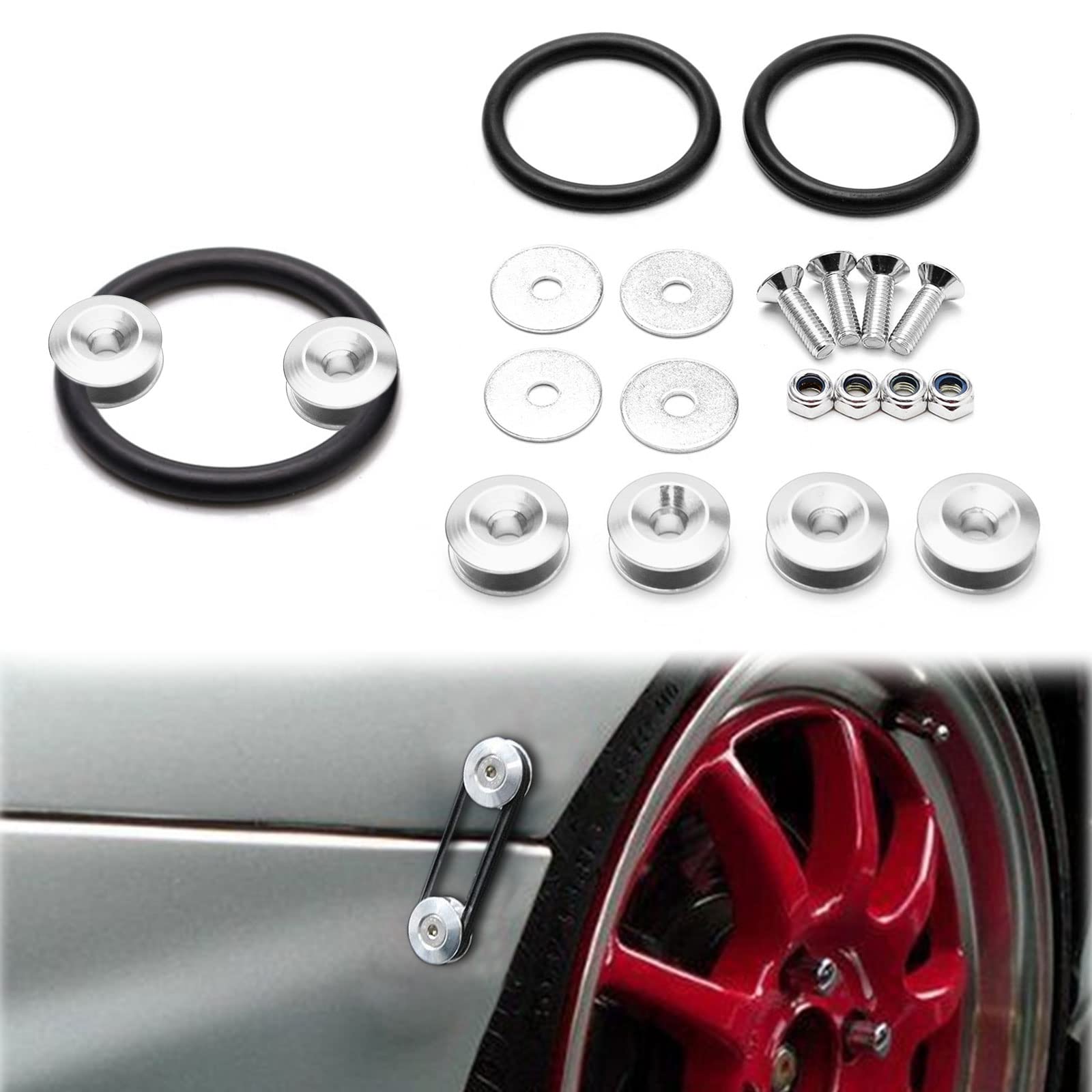 kingsea 18pcs Car Bumper Mounting Kit, Bumper Trunk Quick Release Kit includes Gaskets Bolts, Quick Release Bumper Universal for Car Bumper Luggage Racks kingsea 18pcs Car Bumper Mounting Kit, Bumper Trunk Quick Release Kit includes Gaskets Bolts, Quick Release Bumper Universal for Car Bumper Luggage Racks von kingsea