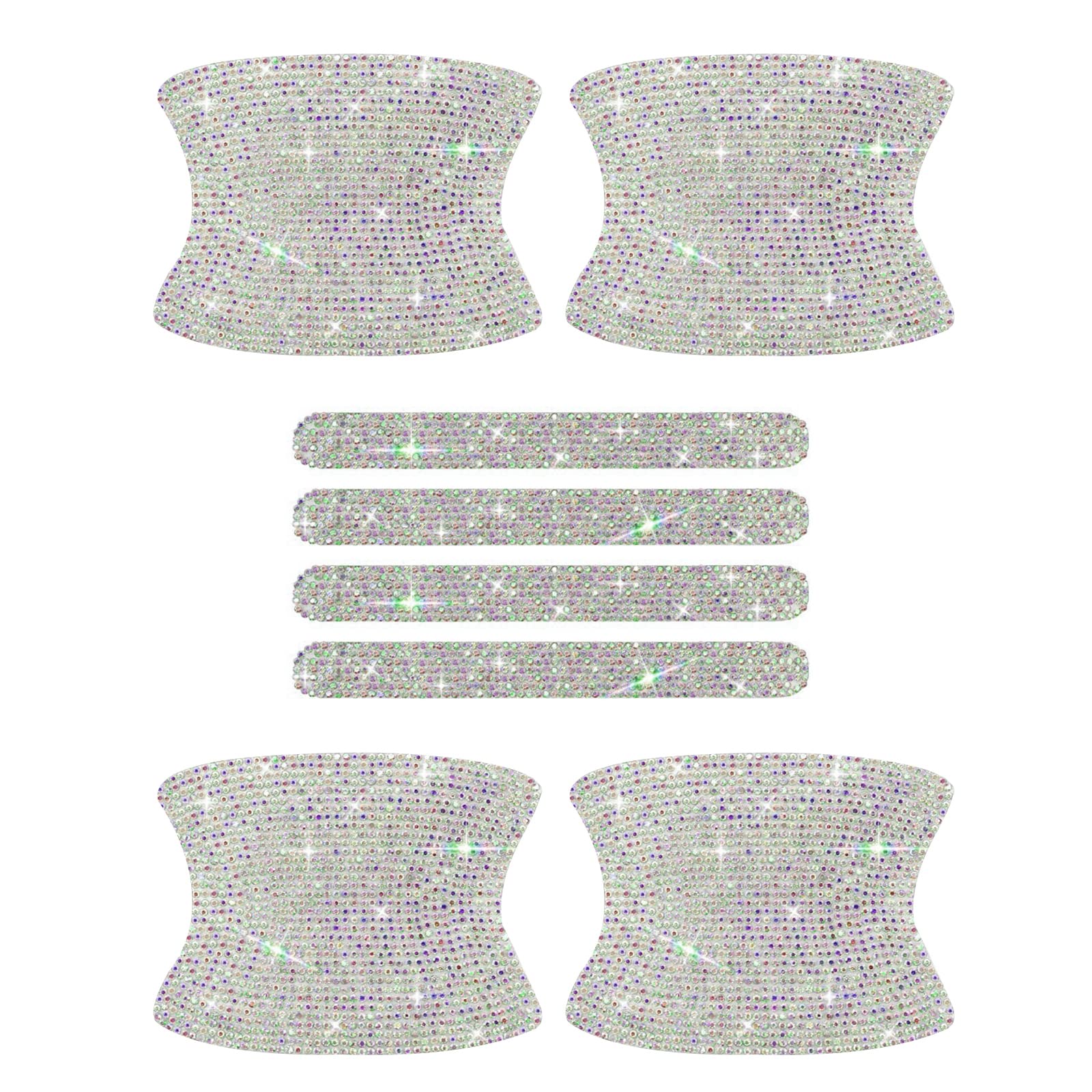 kingsea 8pcs Bling Auto Türgriff Schutz Aufkleber, Kristall Strass Glitter Auto Türgriffe Cup Kratzschutz Aufkleber Universal (Multi-Coloured) von kingsea