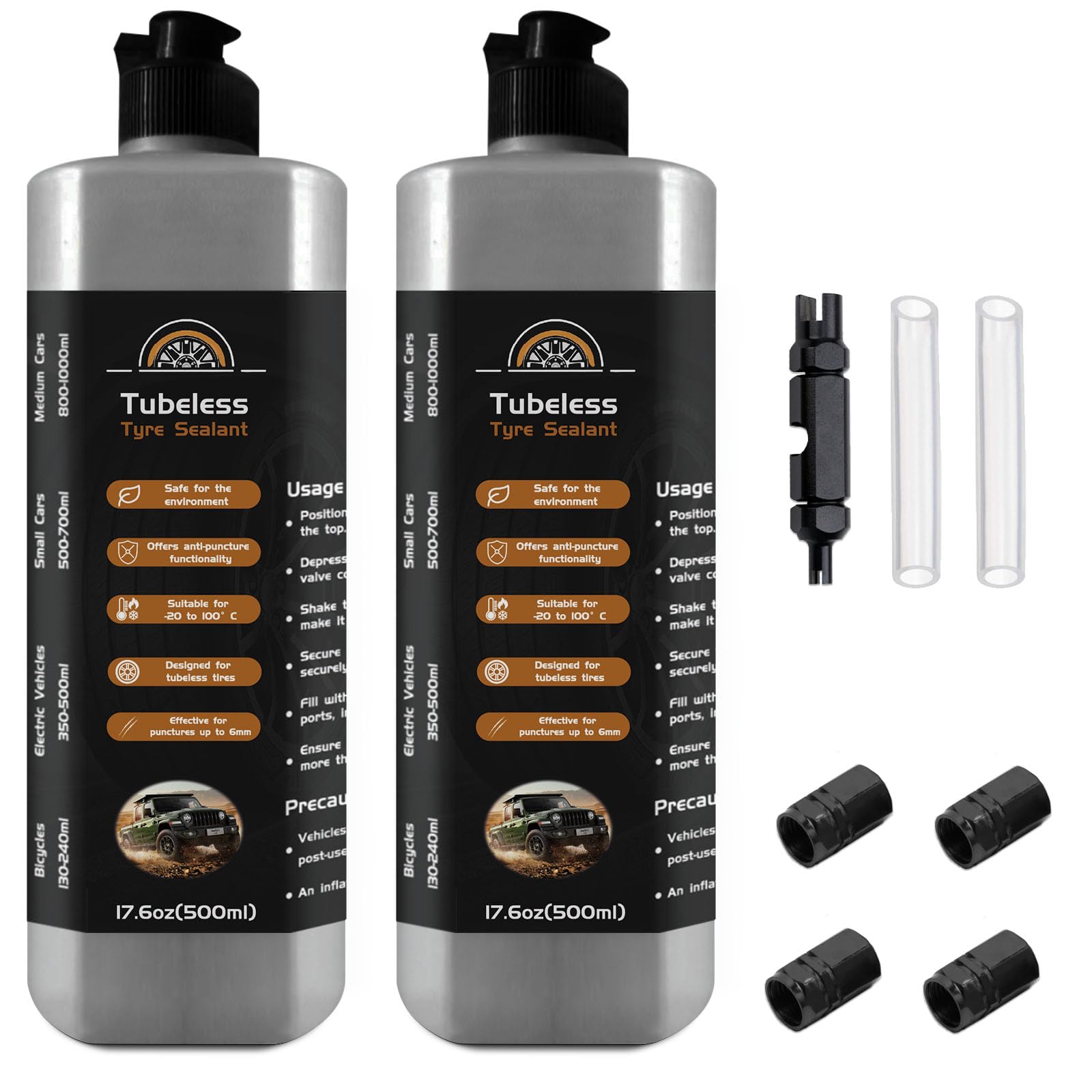 1000ML Dichtmittel für schlauchlose Reifen, Dichtmittelset zur Reparatur von Pannenreifen mit Ventilkernschlüssel und Reifenkappe, Dichtmittel für Reifenlecks zur schnellen Behebung von Reifenpannen 1000ML Dichtmittel für schlauchlose Reifen, Dichtmittelset zur Reparatur von Pannenreifen mit Ventilkernschlüssel und Reifenkappe, Dichtmittel für Reifenlecks zur schnellen Behebung von Reifenpannen von kintsukuroi