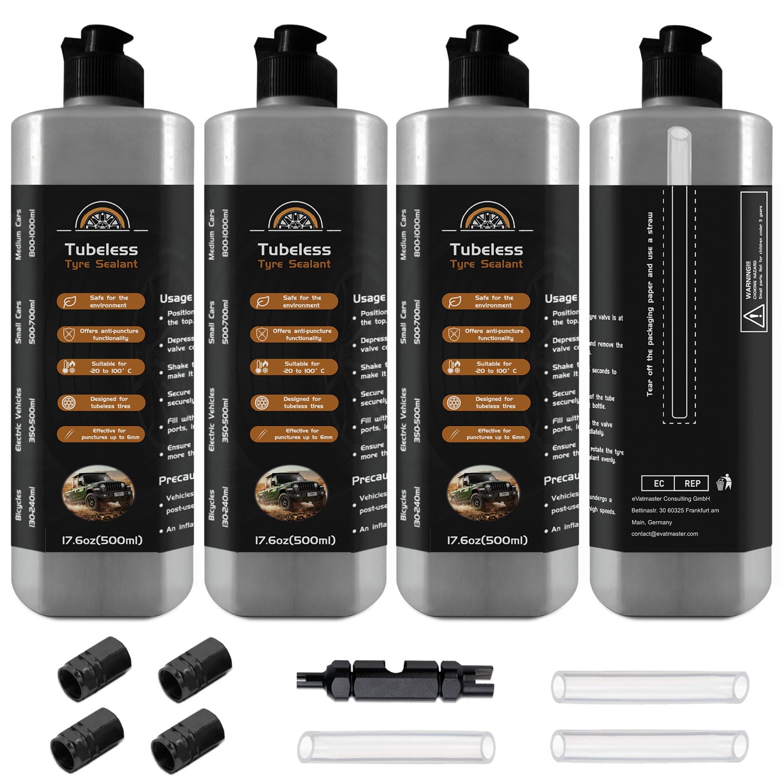 2000ML Dichtmittel für schlauchlose Reifen, Dichtmittelset zur Reparatur von Pannenreifen mit Ventilkernschlüssel und Reifenkappe, Dichtmittel für Reifenlecks zur schnellen Behebung von Reifenpannen 2000ML Dichtmittel für schlauchlose Reifen, Dichtmittelset zur Reparatur von Pannenreifen mit Ventilkernschlüssel und Reifenkappe, Dichtmittel für Reifenlecks zur schnellen Behebung von Reifenpannen von kintsukuroi