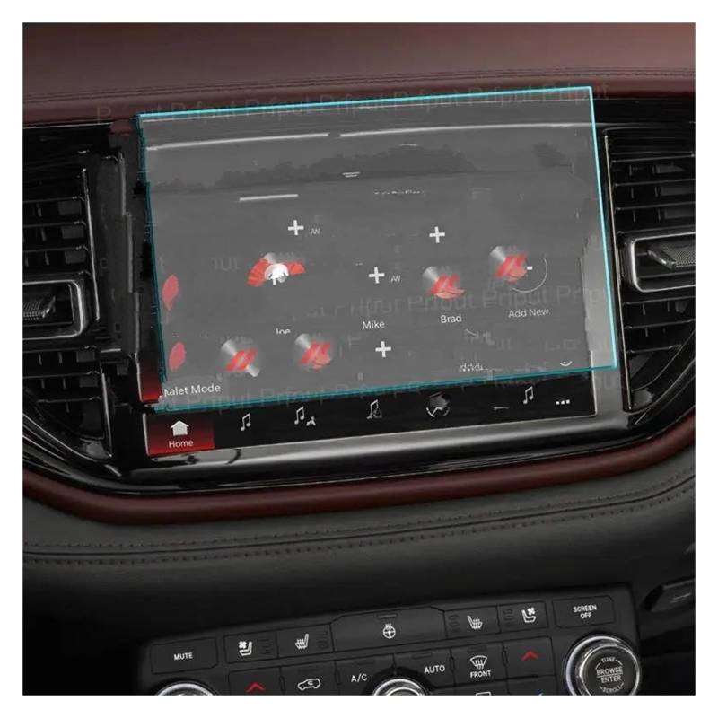 Auto Navi Folie Für Durango Für Uconnect 2021 10,1 Zoll Auto Radio GPS Navigation Innen Zubehör Gehärtetem Glas Screen Protector Film Auto Displayschutzfolie von kjjukrhfs