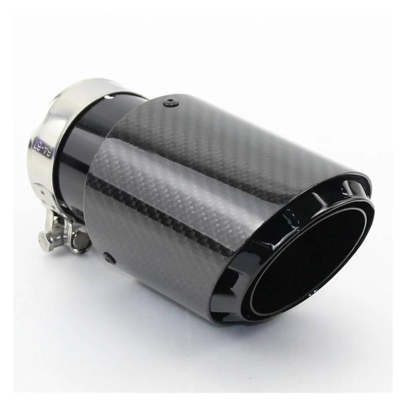 Endrohr 1Pcs Auspuffrohr Schalldämpfer Schwanz Throat Edelstahl Mit Carbon Faser Schwarz 89/101/114mm Allgemeine Zweck Auto Modifikationen Auspuff Endrohr(63mm Out 89mm) von kjjukrhfs