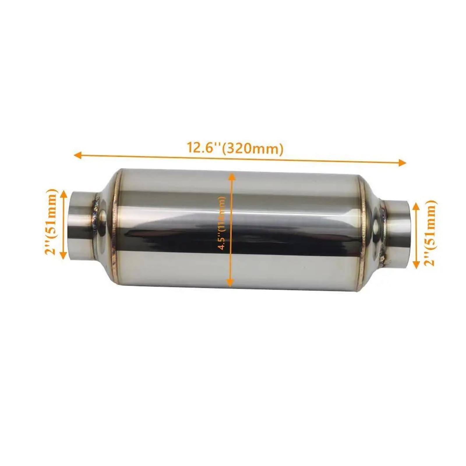Endrohr 2,25"/2,5" Edelstahl Universal Auspuff Schalldämpfer Resonator Endrohr Schalldämpfer Auto Schalldämpfer Rohr Abgassystem Auspuff Endrohr(51mm ID) von kjjukrhfs