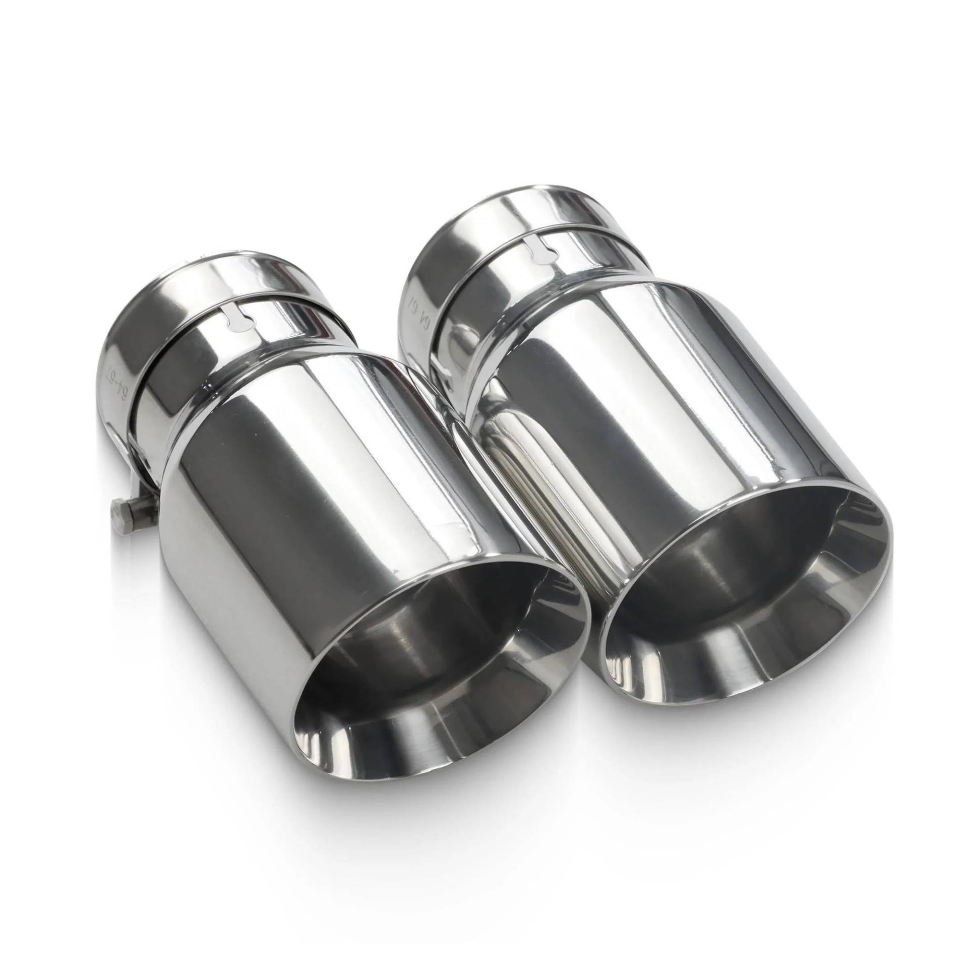 Endrohr Auspuff Racing Auspuffblende Edelstahl Universelle Endrohr-Dekorationsdüsen Edelstahl Schalldämpfer-Endrohre Modifizieren Auspuff Endrohr(In63-Out 76mm) von kjjukrhfs
