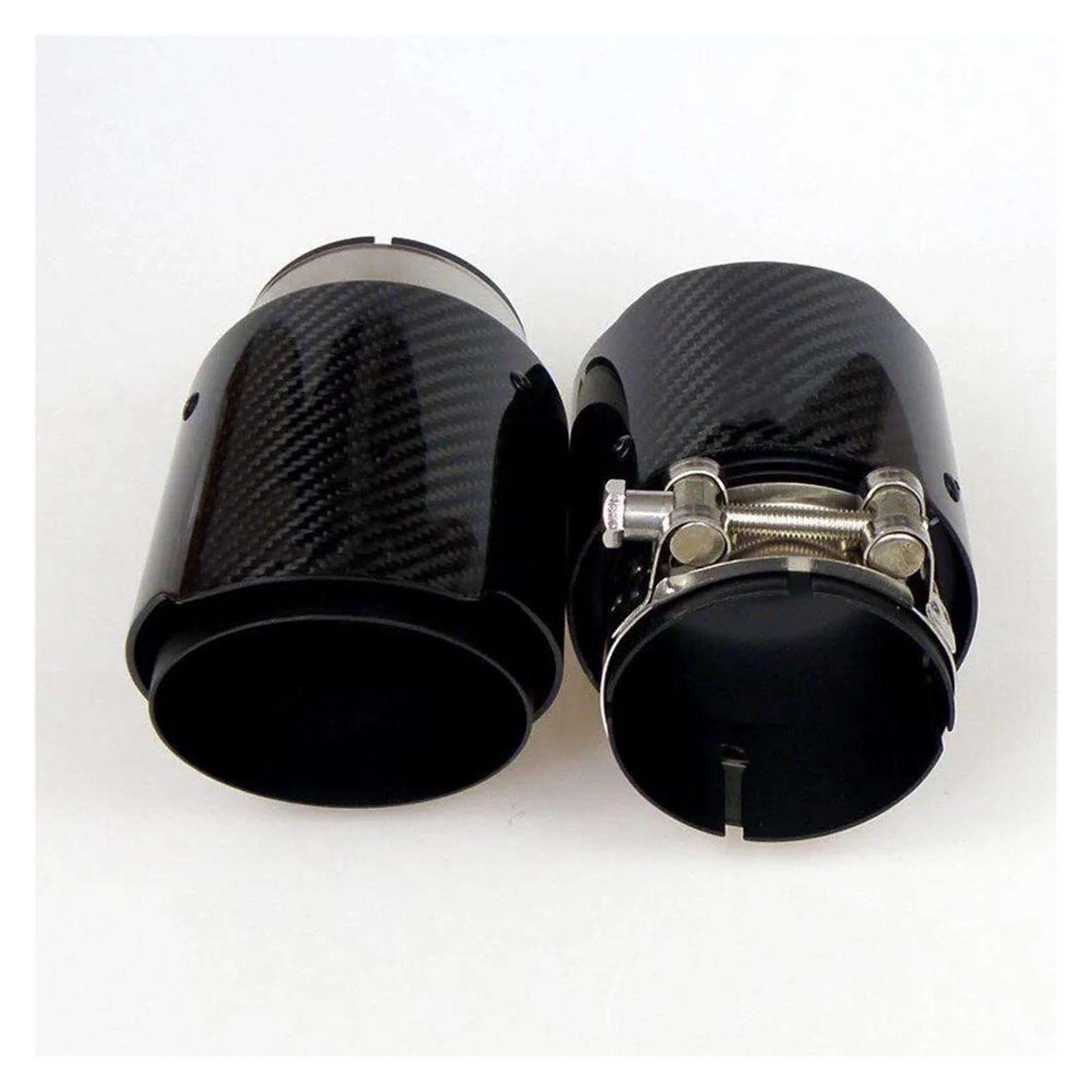 Endrohr Auto-Auspuffrohr Für E46, Mattschwarzes Rohr, Kohlefaser-Edelstahl, Universell Auspuff Endrohr(54-76MM) von kjjukrhfs
