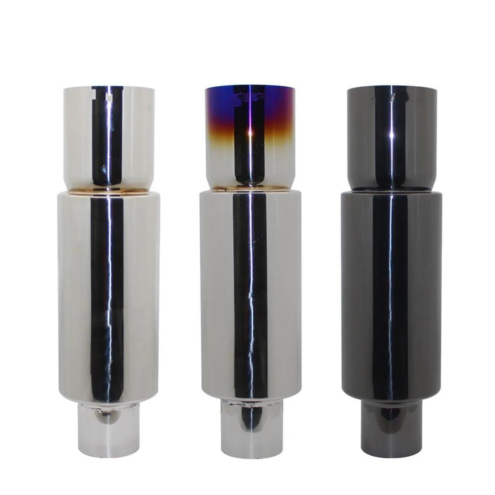 Endrohr Auto-Auspuffrohr-Schalldämpfer-Endrohr Universal-Edelstahlschnittstelle 51 57 63 Mm Abgassystemende 76 Mm Auspuff Endrohr(007 Titanium 51mm) von kjjukrhfs