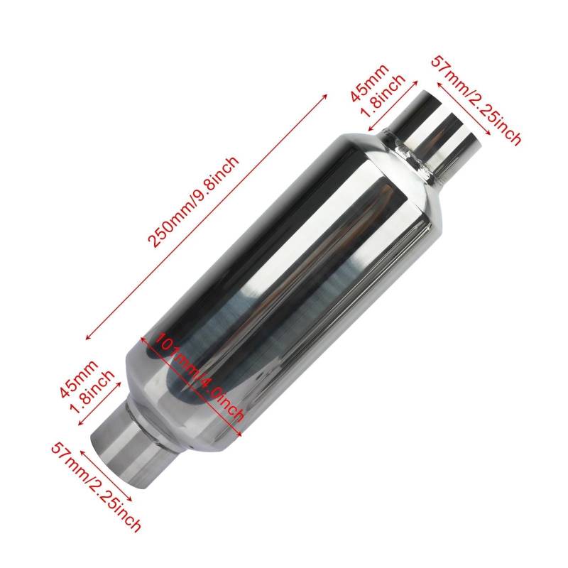 Endrohr Autozubehör Auspuffanlagen Auspuffausschnitt Schalldämpfer High Flow Schalldämpfer Spitze Edelstahl Fluchtrohr 2 2,25 2,5 3'' Schalldämpfer Auspuff Endrohr(57x101x57) von kjjukrhfs