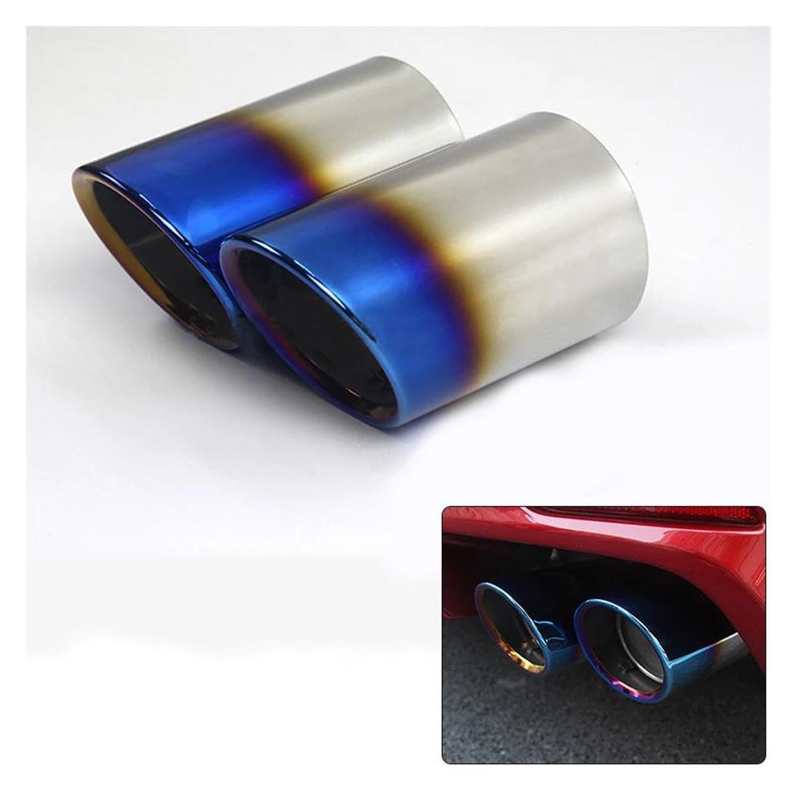 Endrohr Für Cadillac Für CT6 2016-2022 / Für Camry XV70 SE XSE 2018-2022 Für Für X1 F48 Schwanz Schalldämpfer Hinten Auspuff Spitze Rohr Auto Zubehör Auspuff Endrohr(Blue 2pcs) von kjjukrhfs