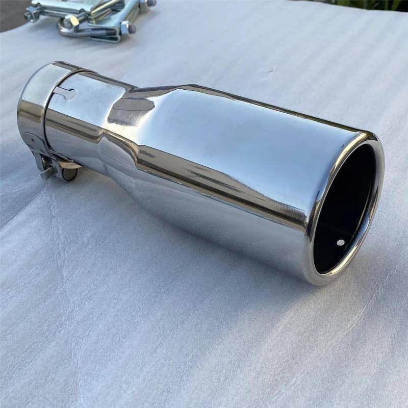 Endrohr Innen 63 Mm Und 89 Mm Außen Schalldämpferspitze 2,5 Zoll Auspuffspitze 2,5 Zoll Endrohr 20 cm Gesamtlänge Gerollter Winkelschnitt Auspuff Endrohr(Flat slver) von kjjukrhfs