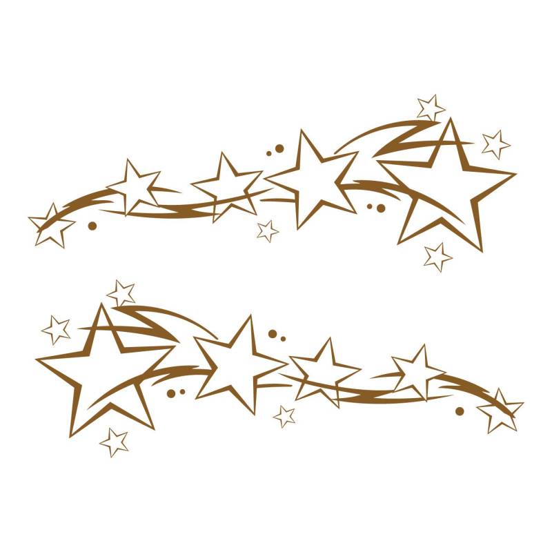 kleb-Drauf® | 2 Sternenschweife | Kupfer - matt | Autoaufkleber Autosticker Decal Aufkleber Sticker | Auto Car Motorrad Fahrrad Roller Bike | Deko Tuning Stickerbomb Styling Wrapping von kleb-drauf.de