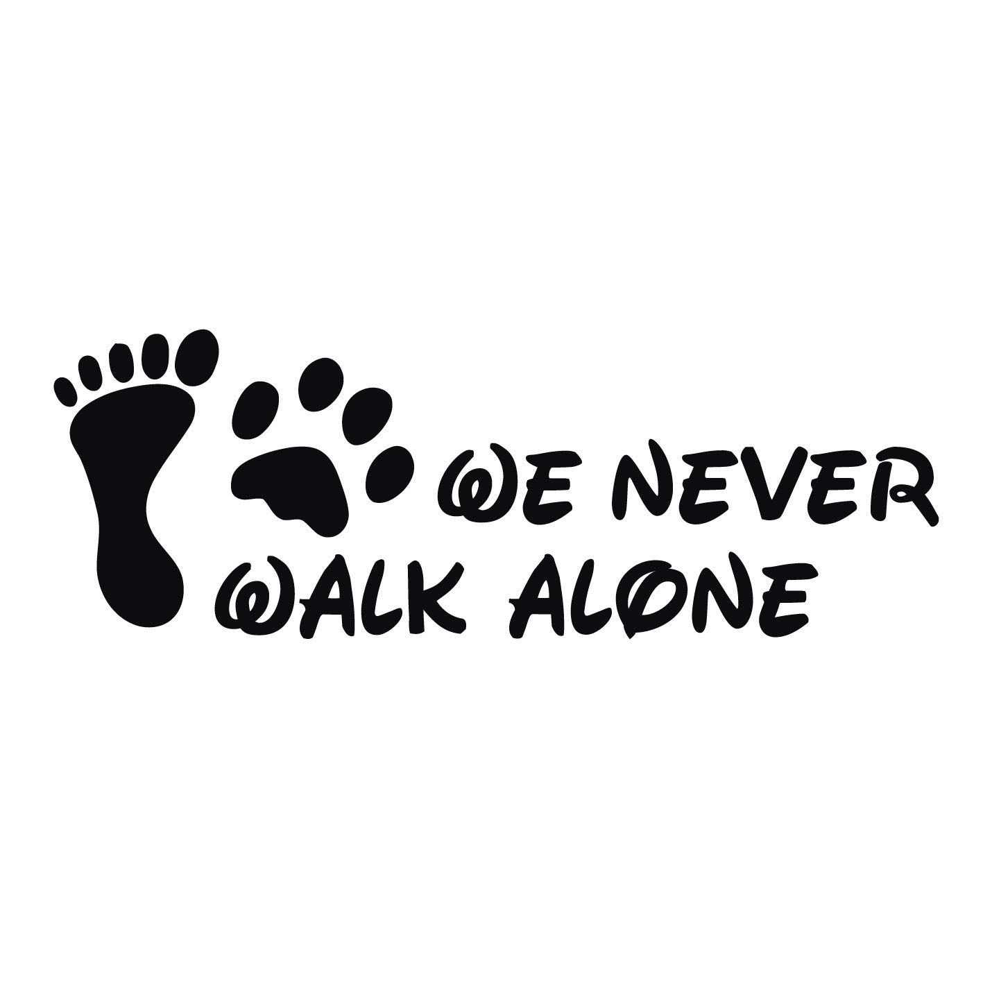 kleb-Drauf / 1 We Never Walk Alone/Schwarz - glänzend/Autoaufkleber Autosticker Decal Aufkleber Sticker/Auto Car Motorrad Fahrrad Roller Bike/Deko Tuning Stickerbomb Styling Wrapping kleb-Drauf / 1 We Never Walk Alone/Schwarz - glänzend/Autoaufkleber Autosticker Decal Aufkleber Sticker/Auto Car Motorrad Fahrrad Roller Bike/Deko Tuning Stickerbomb Styling Wrapping von kleb-drauf.de