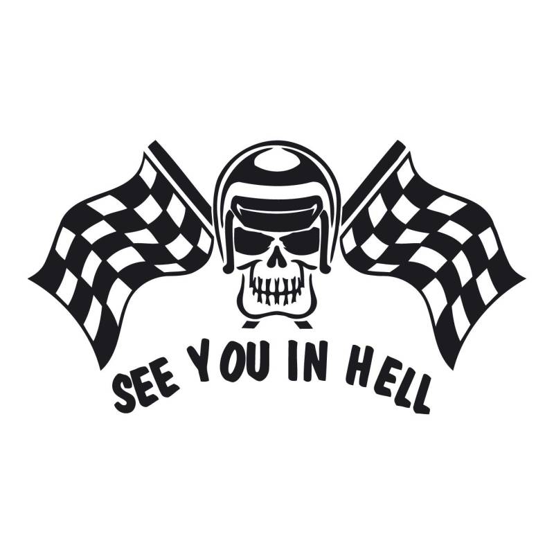 kleb-Drauf | 1 See You in hell | Schwarz - matt | Autoaufkleber Autosticker Decal Aufkleber Sticker | Auto Car Motorrad Fahrrad Roller Bike | Deko Tuning Stickerbomb Styling Wrapping von kleb-drauf.de