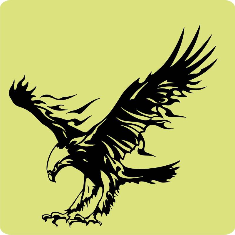 kleb-drauf® - 1 Adler/Schwarz - glänzend - Aufkleber zur Dekoration von Autos, Motorrädern und Allen Anderen glatten Oberflächen im Außenbereich; aus 19 Farben wählbar; in matt oder glänzend von kleb-drauf.de