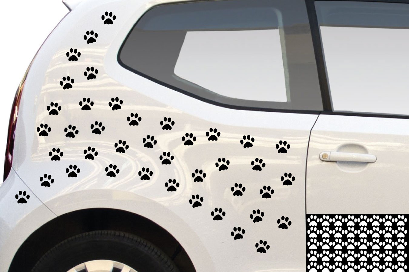 kleb-drauf® - 40 Pfoten/Schwarz - glänzend - Aufkleber zur Dekoration von Autos, Motorrädern und Allen Anderen glatten Oberflächen im Außenbereich; aus 19 Farben wählbar; in matt oder glänzend von kleb-drauf