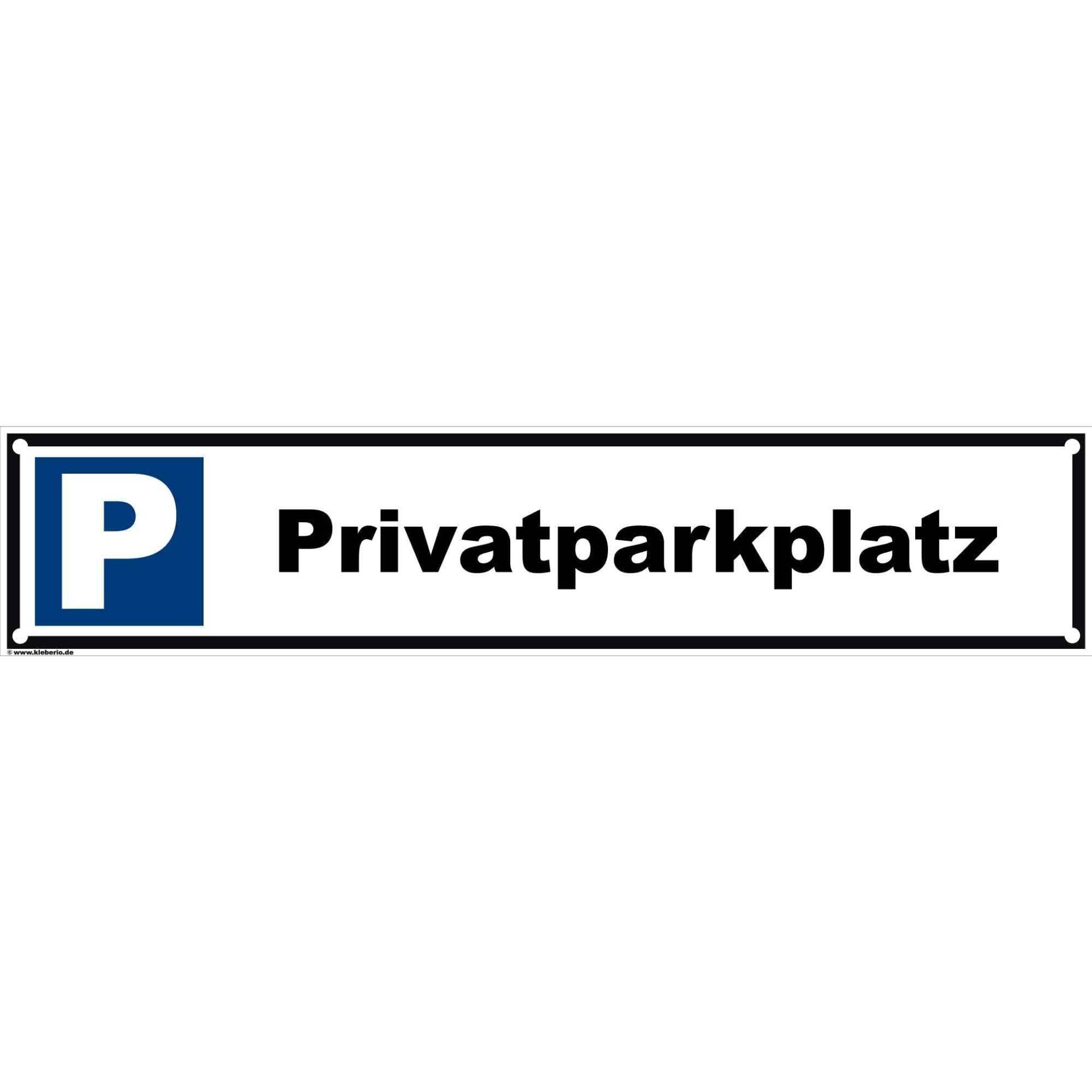 kleberio® Parken verboten - Privatparkplatz - 52 x 11 cm gelocht Parkverbotsschild Parkplatzschild Verkehrs-Schilder Einfahrt freihalten von kleberio