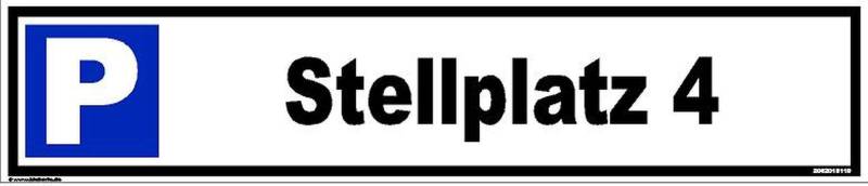 kleberio® Parkplatzschild - Stellplatz 4 - Verbotsschild Parkverbot 52 x 11 cm von kleberio