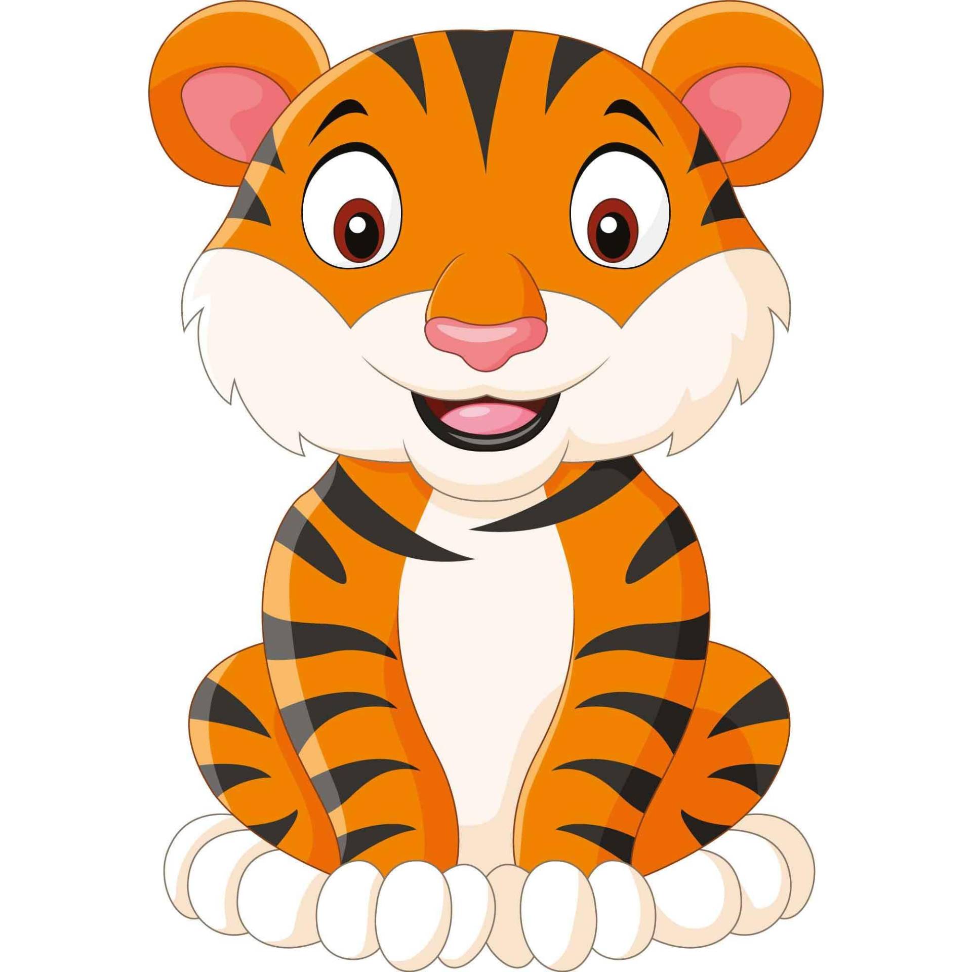 kleberio Aufkleber Tiger wasserfest Familie Aufkleber Savanne lächeln Streifen Tier Sticker Dschungel Deko Autoaufkleber 12 x 8 cm von kleberio