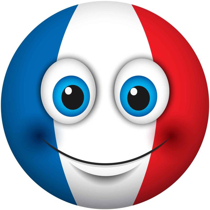 kleberio Selbstklebender Aufkleber wasserfest Autoaufkleber Wohnmobil Sticker Mülltonnenaufkleber Wohnwagen Smile Coole Set Car lustige Fußball Sticker Fahne Fanartikel Frankreich 10 x 10 cm von kleberio
