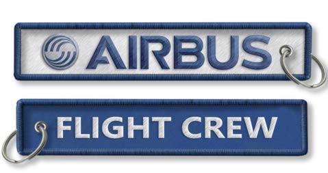 koolkrew Airbus Flight Crew bestickter Schlüsselanhänger, Weiß/Blau von koolkrew