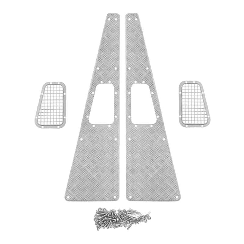 kowaku Anti-Skid-Platte RC Crawler Kühlergrill Motorhaubeabdeckung für Verteidiger 1:10 RC Crawler, Silber von kowaku