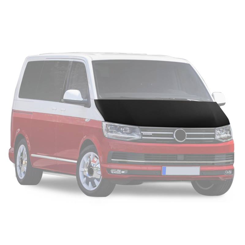 Haubenbra Steinschlagschutz Kompatibel mit VW T6 T6.1 2015-2022 Schwarz Haubenabdeckung Auto Bonnet Bra NAPPA Leder - Schwarz von kswiown