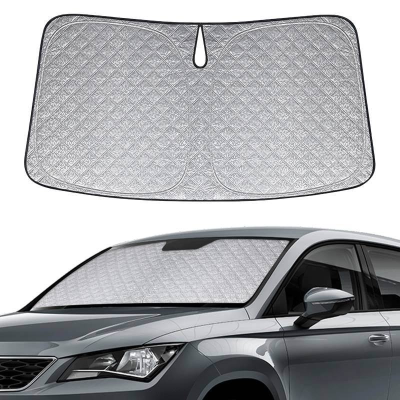 Sonnenschutz Frontscheibe Kompatibel mit Seat Ateca 2016-2025, Auto Windschutzscheibe Sonnenschutz Innen, Faltbar Sonnenschirm UV Schutz Reflektierender Staub Schutz Sonnenschutzfolie von kswiown