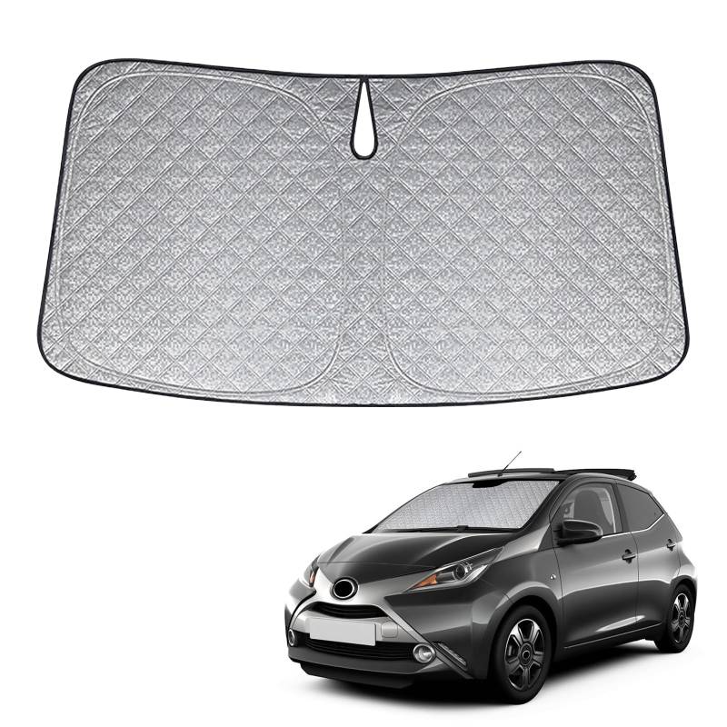 Sonnenschutz Frontscheibe Kompatibel mit Toyota Aygo X 2022-2025, Auto Windschutzscheibe Sonnenschutz Innen, Faltbar Sonnenschirm UV Reflektierender Staub Schutz Sonnenschutzfolie von kswiown