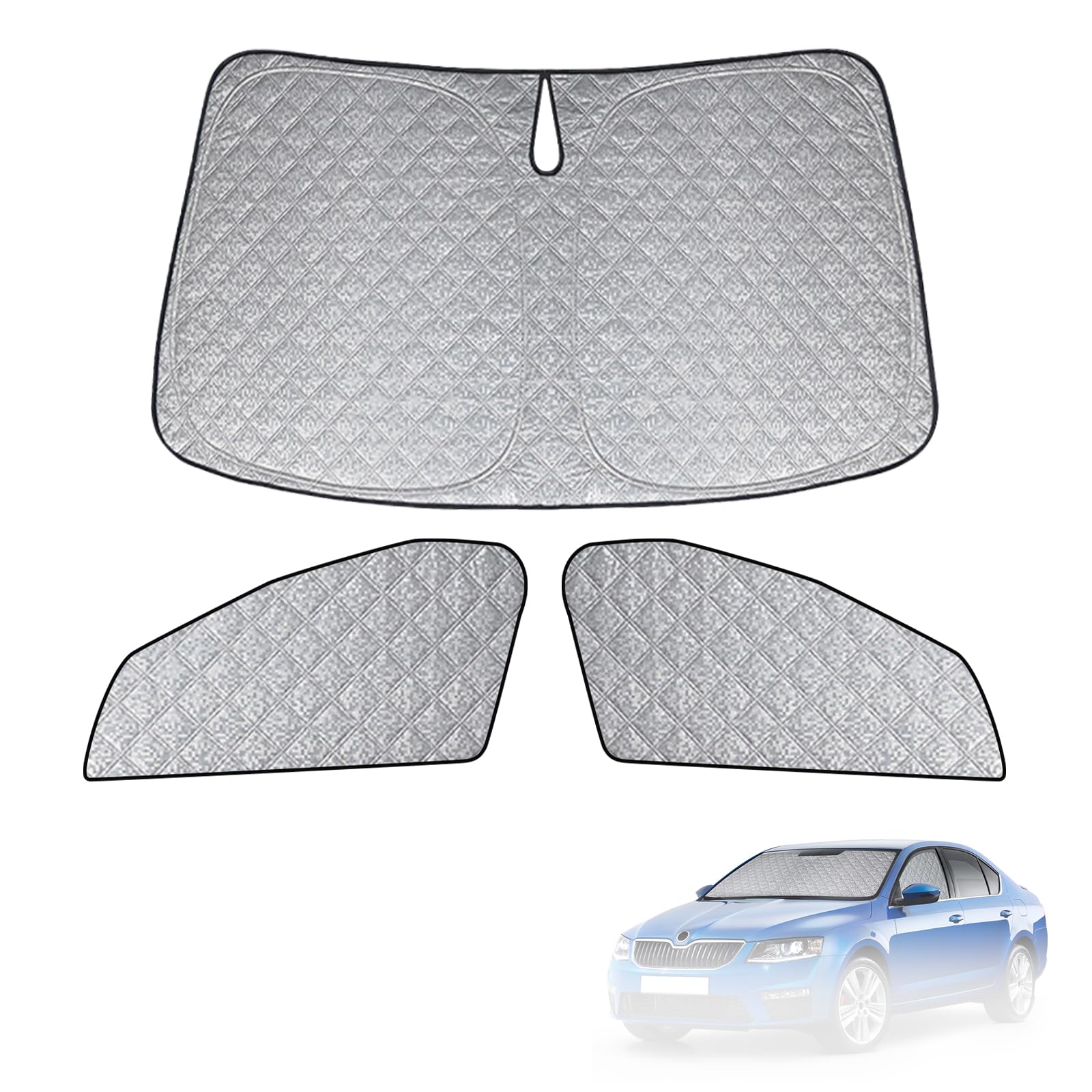 Sonnenschutz Kompatibel mit Skoda Octavia MK3 2012-2019, 3 PCS Auto Frontscheibe Windschutzscheiben Schutz Set, Internes Thermomatte mit Aufbewahrungstasche, Faltbar Sonnenblende Sonnenschutz Kompatibel mit Skoda Octavia MK3 2012-2019, 3 PCS Auto Frontscheibe Windschutzscheiben Schutz Set, Internes Thermomatte mit Aufbewahrungstasche, Faltbar Sonnenblende von kswiown
