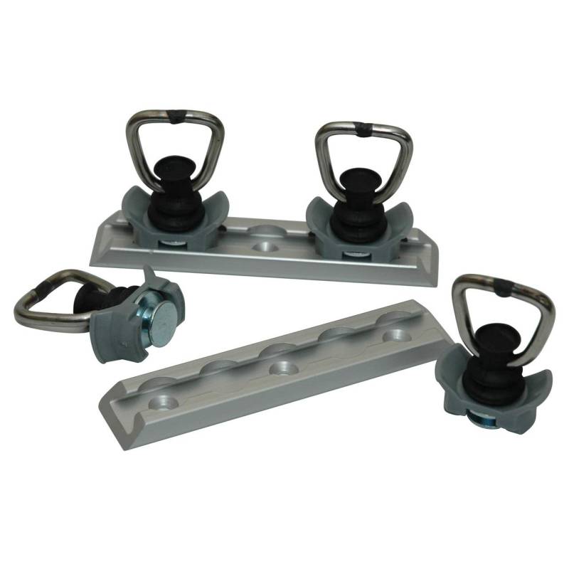 kuriershop Zurrpunkt-Set VIII Airlineschienensystem 6-teilig, mit 5er Zurrplatte Ladungssicherung PKW Pickup Offroad Anhänger Lasi von kuriershop