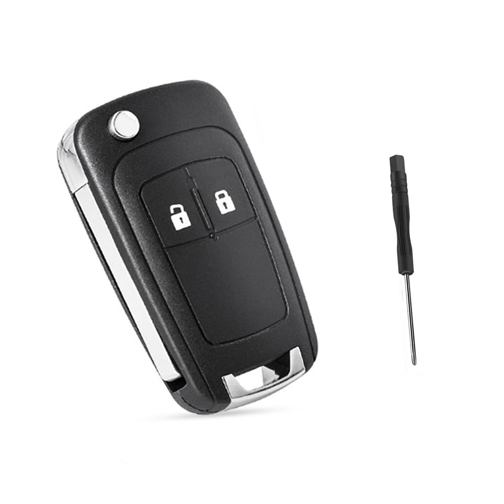 Flip Folding Remote Auto Schlüsselanhänger Hülle Gehäuse Shell für OPEL Vauxhall Zafira Astra Insignia für Chevrolet Camaro Cruze Equinox Sonic Terrain 2Taste HU100 Blade von kuyuansu