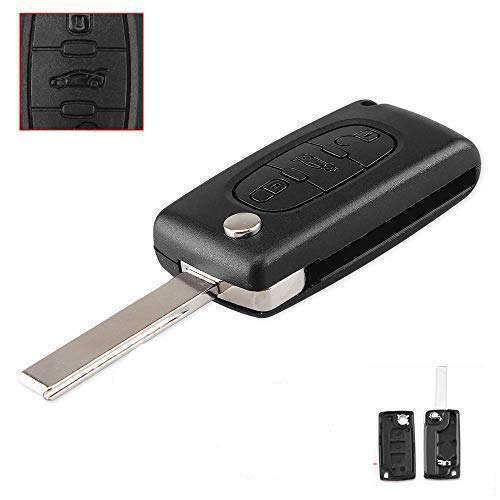 kuyuansu Funkschlüssel-Gehäuse für Peugeot 207 307 308 407 607 807 für Citroen C2 C3 C4 C5 C6 Klapp-Autoschlüsselgehäuse mit 2 Tasten und 3 Tasten (HU83 536, 3B) von kuyuansu