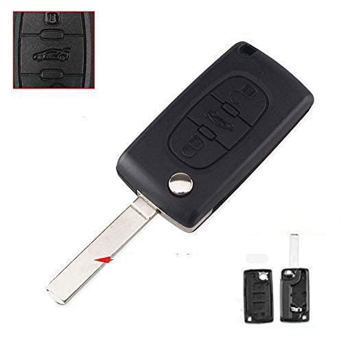 kuyuansu Funkschlüssel-Gehäuse für Peugeot 207 307 308 407 607 807 für Citroen C2 C3 C4 C5 C6 Klapp-Autoschlüsselgehäuse mit 2 Tasten und 3 Tasten (VA2 523, 3B) von kuyuansu