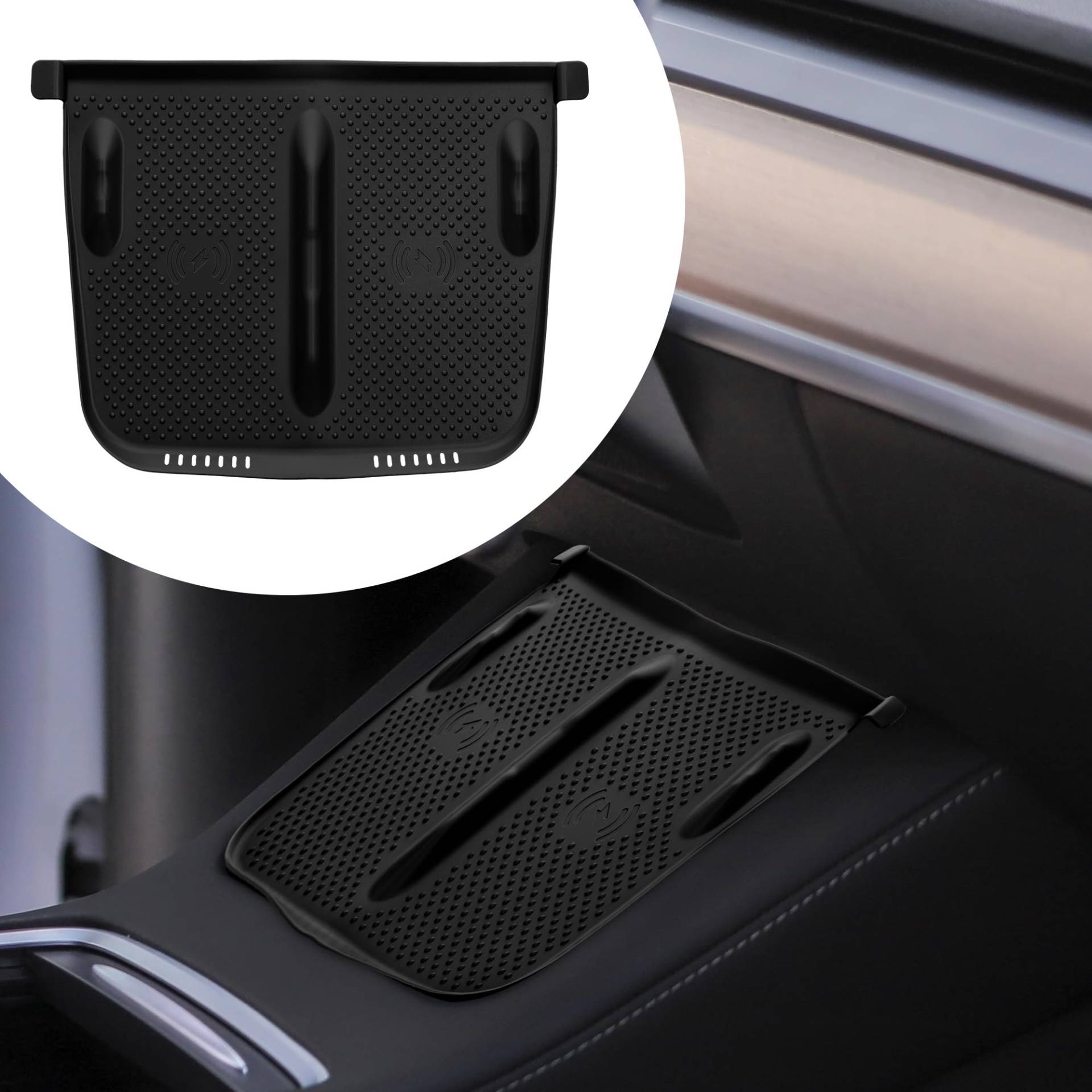 kwmobile Kabellose Ladegerät Panel Schutzabdeckung für Tesla Model Y/Model 3 - Auto Charging Pad Matte - Silikon Cover Handy Pad Schwarz kwmobile Kabellose Ladegerät Panel Schutzabdeckung für Tesla Model Y/Model 3 - Auto Charging Pad Matte - Silikon Cover Handy Pad Schwarz von kwmobile