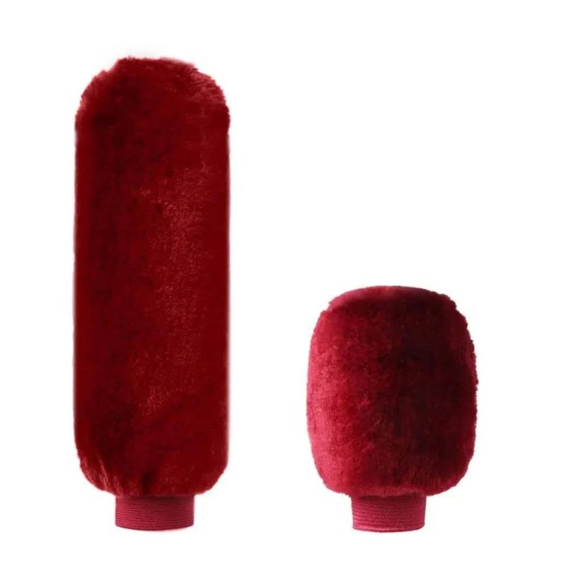 Schalthebel 2 Stück Auto-Handbremsgriff-Schutzhüllen Schaltknauf-Schutzhülle Plüsch-Handbremsgriff-Schutzhülle Weich Und Warm(Dark Red) von lEUCN