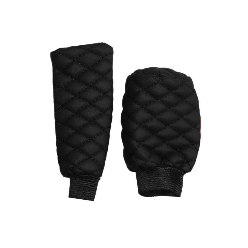Schalthebel 2 Stück PU-Leder Auto Handbremse Abdeckung Manuelle Getriebe Griff Set Automotive Supplies Auto Zubehör(Black) von lEUCN