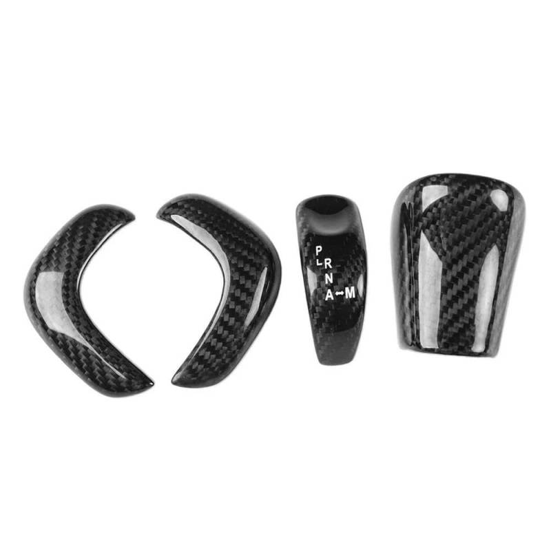 Schalthebel 4Pcs Real Carbon Fiber Auto Schaltknauf Abdeckung Dekoration Trim Für Nissan GTR R35 2017 2018 2019 2020 2021 2022(Black) von lEUCN