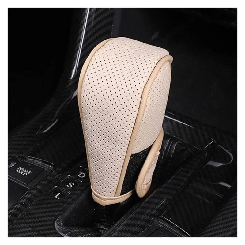 Schalthebel Universal-Schaltgriffabdeckung Aus PU-Leder Für Das Auto rutschfest Verstellbar Schaltknaufabdeckung Auto-Innenausstattung(Beige) von lEUCN