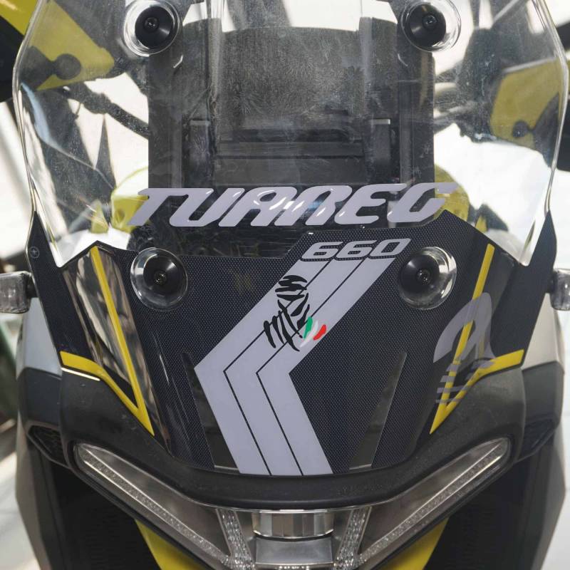 labelbike - 3D Gel Harz Aufkleber Wind Schutz Scheibenschutz kompatibel mit Aprilia Tuareg 660 2022-2025 Farbe: Gelb von LABELBIKE