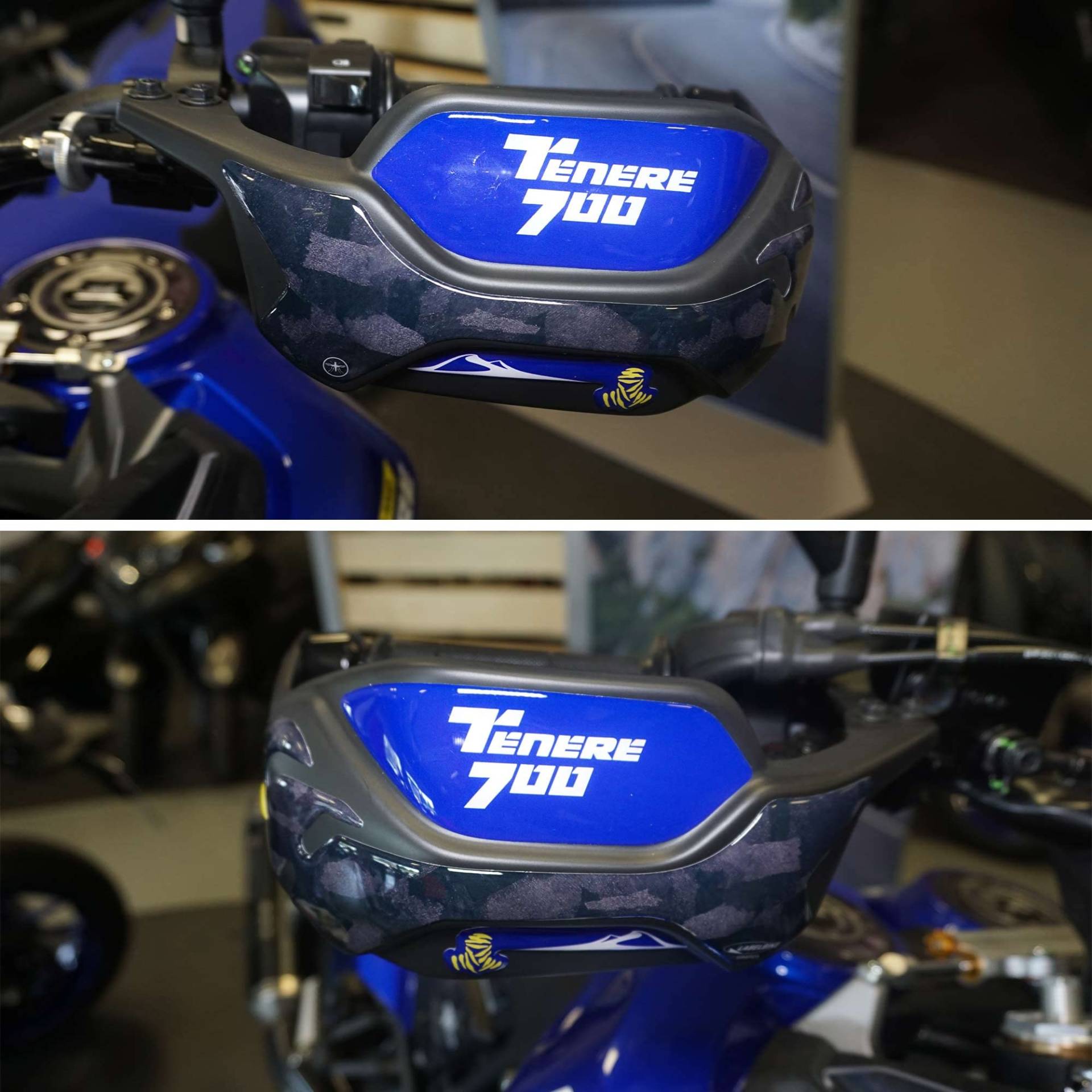 labelbike - 3D Aufkleber Motorrad Handschutz kompatibel mit Yamaha Tenere 700 World Raid ab 2022 - Farbe Icon Blue von LABELBIKE