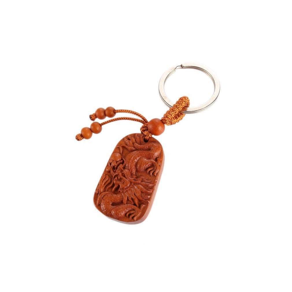 Schlüsselanhänger aus Holz, Drachenholz, 9 x 2,6 cm, Chinesisch Schlüsselanhänger aus Holz, Drachenholz, 9 x 2,6 cm, Chinesisch von lachineuse