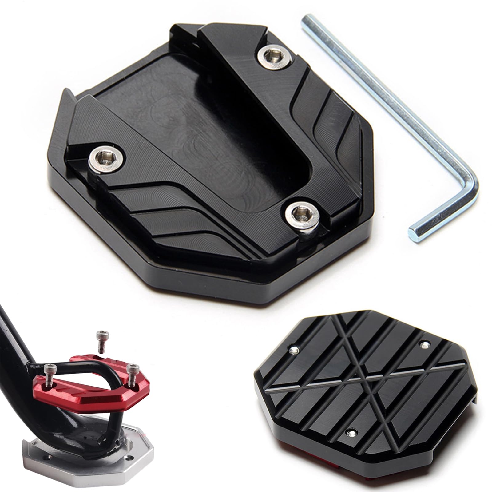 Motorrad Seitenständer Universal - Aluminium Platte Fuß Unterstützung Verbreiterung Ständer Ersatz Motorrad Seitenständer Universal - Aluminium Platte Fuß Unterstützung Verbreiterung Ständer Ersatz von landscape lights2K