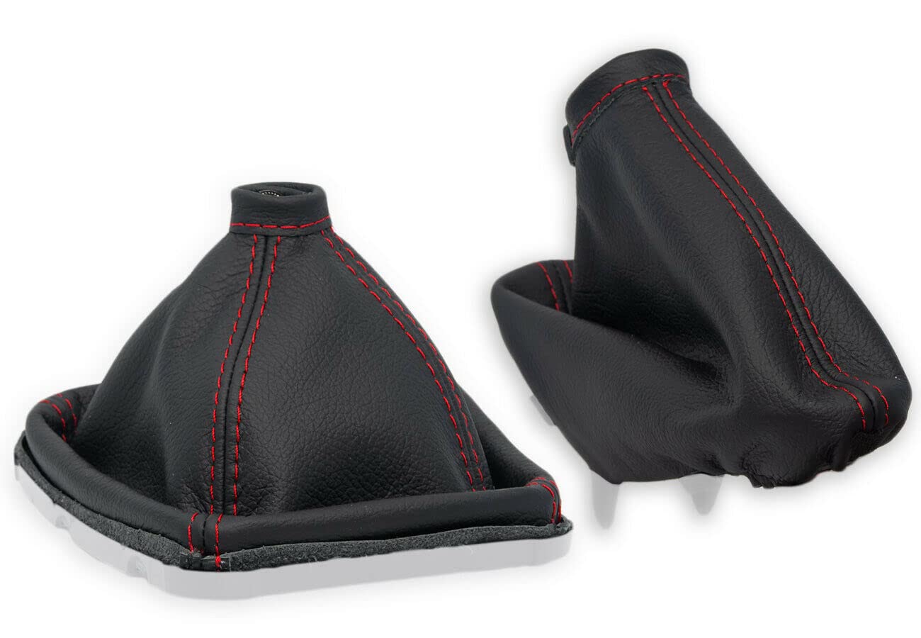 Schaltsack und Handbremsmanschette passend für 159 Echtleder schwarz Naht rot Schaltsack und Handbremsmanschette passend für 159 Echtleder schwarz Naht rot von lartepelle
